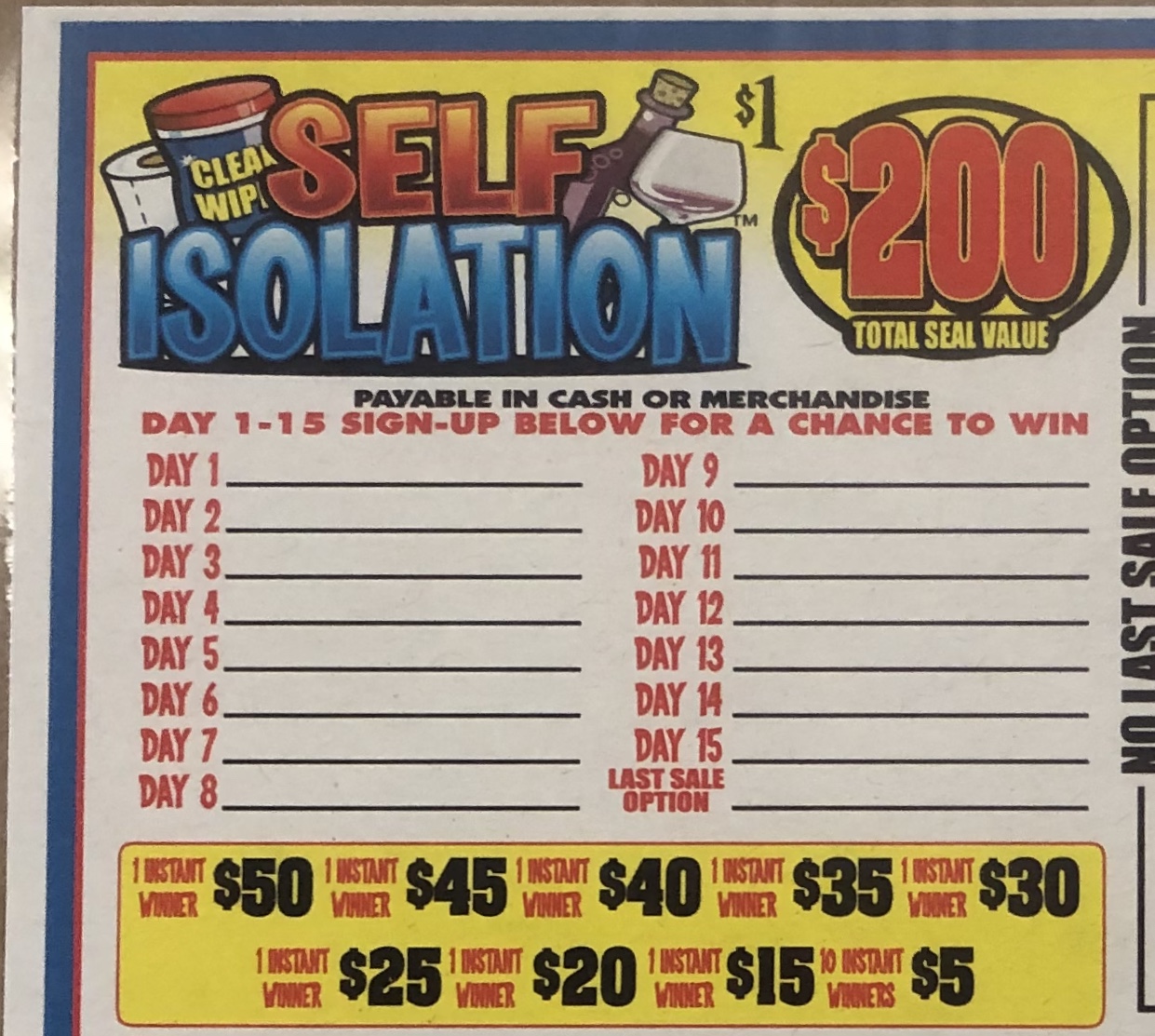 Self Isolation Seal Cards